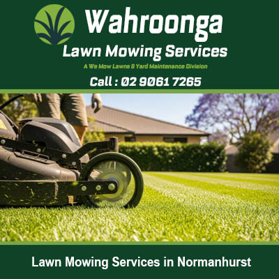 Close up of professional lawn mower blade cutting fresh green grass in Normanhurst NSW
