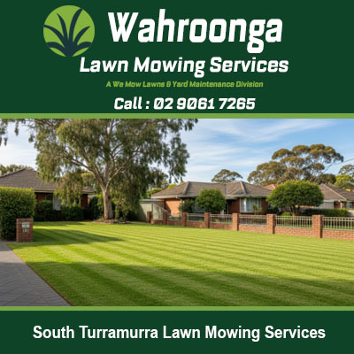 Lawn mowing with perfect striped pattern at residential property in South Turramurra NSW