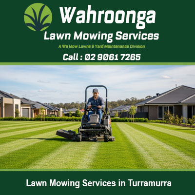 Expert lawn care specialist operating ride on mower for quality results in Turramurra NSW area