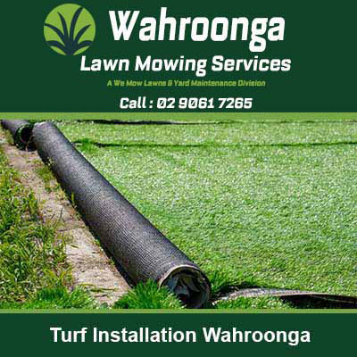 A roll of artificial turf being unrolled in Wahroonga